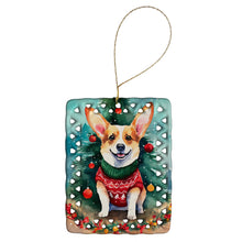 Load image into Gallery viewer, Corgi Christmas Porcelain Ornament