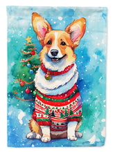 Load image into Gallery viewer, Corgi Christmas Garden Flag – Cozy Dog Holiday Decor with Tree &amp; Presents