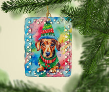 Load image into Gallery viewer, Dachshund Christmas Porcelain Ornament