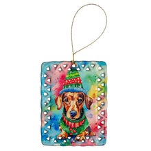 Load image into Gallery viewer, Dachshund Christmas Porcelain Ornament