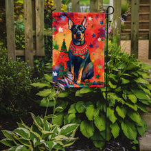 Load image into Gallery viewer, Doberman Pinscher Christmas Garden Flag – Cozy Dog Holiday Decor with Tree &amp; Presents