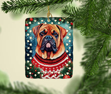 Load image into Gallery viewer, Dogue de Bordeaux Christmas Porcelain Ornament