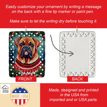 Load image into Gallery viewer, Dogue de Bordeaux Christmas Porcelain Ornament