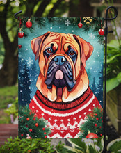 Load image into Gallery viewer, Dogue de Bordeaux Christmas Garden Flag – Cozy Dog Holiday Decor with Tree &amp; Presents
