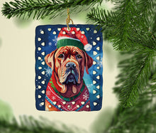 Load image into Gallery viewer, Dogue de Bordeaux Christmas Porcelain Ornament