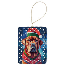 Load image into Gallery viewer, Dogue de Bordeaux Christmas Porcelain Ornament