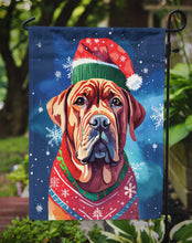 Load image into Gallery viewer, Dogue de Bordeaux Christmas Garden Flag – Cozy Dog Holiday Decor with Tree &amp; Presents