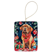 Load image into Gallery viewer, Dogue de Bordeaux Christmas Porcelain Ornament