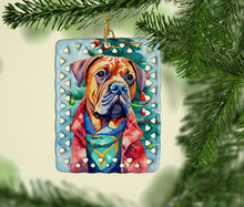 Load image into Gallery viewer, Dogue de Bordeaux Christmas Porcelain Ornament