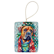 Load image into Gallery viewer, Dogue de Bordeaux Christmas Porcelain Ornament