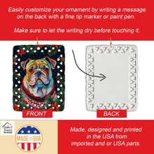 Load image into Gallery viewer, English Bulldog Christmas Porcelain Ornament