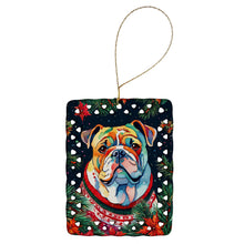 Load image into Gallery viewer, English Bulldog Christmas Porcelain Ornament