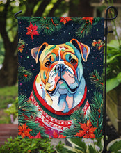 Load image into Gallery viewer, English Bulldog Christmas Garden Flag – Cozy Dog Holiday Decor with Tree &amp; Presents