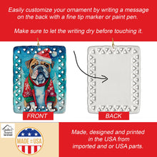 Load image into Gallery viewer, English Bulldog Christmas Porcelain Ornament