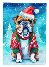 Load image into Gallery viewer, English Bulldog Christmas Garden Flag – Cozy Dog Holiday Decor with Tree &amp; Presents