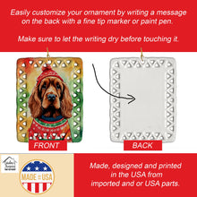Load image into Gallery viewer, English Cocker Spaniel Christmas Porcelain Ornament