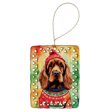 Load image into Gallery viewer, English Cocker Spaniel Christmas Porcelain Ornament