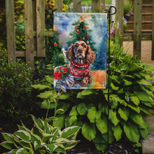 Load image into Gallery viewer, English Cocker Spaniel Christmas Garden Flag – Cozy Dog Holiday Decor with Tree &amp; Presents