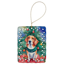 Load image into Gallery viewer, English Foxhound Christmas Porcelain Ornament