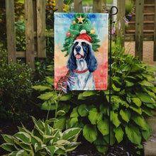 Load image into Gallery viewer, English Setter Christmas Garden Flag – Cozy Dog Holiday Decor with Tree &amp; Presents