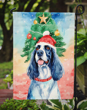 Load image into Gallery viewer, English Setter Christmas Garden Flag – Cozy Dog Holiday Decor with Tree &amp; Presents