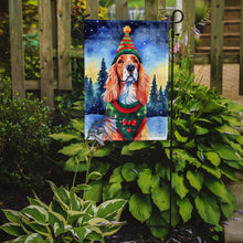 Load image into Gallery viewer, English Setter Christmas Garden Flag – Cozy Dog Holiday Decor with Tree &amp; Presents