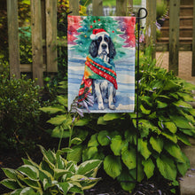 Load image into Gallery viewer, English Springer Spaniel Christmas Garden Flag – Cozy Dog Holiday Decor with Tree &amp; Presents