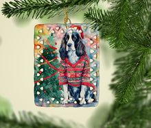 Load image into Gallery viewer, English Springer Spaniel Christmas Porcelain Ornament