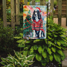 Load image into Gallery viewer, English Springer Spaniel Christmas Garden Flag – Cozy Dog Holiday Decor with Tree &amp; Presents