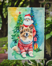 Load image into Gallery viewer, Finnish Lapphund Christmas Garden Flag – Cozy Dog Holiday Decor with Tree &amp; Presents