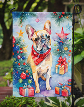 Load image into Gallery viewer, French Bulldog Christmas Garden Flag – Cozy Dog Holiday Decor with Tree &amp; Presents