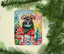 Load image into Gallery viewer, French Bulldog Christmas Porcelain Ornament