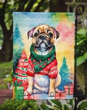 Load image into Gallery viewer, French Bulldog Christmas Garden Flag – Cozy Dog Holiday Decor with Tree &amp; Presents