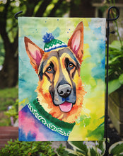 Load image into Gallery viewer, German Shepherd Christmas Garden Flag – Cozy Dog Holiday Decor with Tree &amp; Presents