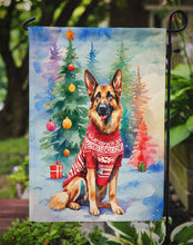 Load image into Gallery viewer, German Shepherd Christmas Garden Flag – Cozy Dog Holiday Decor with Tree &amp; Presents