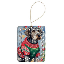 Load image into Gallery viewer, German Wirehaired Pointer Christmas Porcelain Ornament