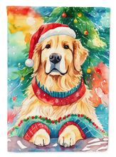 Load image into Gallery viewer, Golden Retriever Christmas House Flag