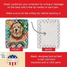 Load image into Gallery viewer, Golden Retriever Christmas Porcelain Ornament