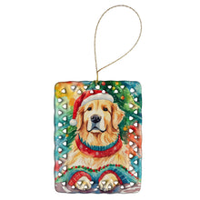Load image into Gallery viewer, Golden Retriever Christmas Porcelain Ornament