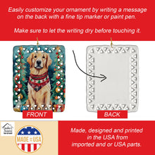 Load image into Gallery viewer, Golden Retriever Christmas Porcelain Ornament