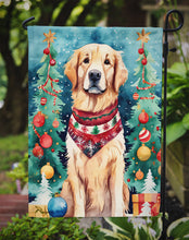 Load image into Gallery viewer, Golden Retriever Christmas Garden Flag – Cozy Dog Holiday Decor with Tree &amp; Presents