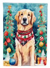 Load image into Gallery viewer, Golden Retriever Christmas Garden Flag – Cozy Dog Holiday Decor with Tree &amp; Presents