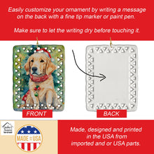 Load image into Gallery viewer, Golden Retriever Christmas Porcelain Ornament