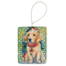 Load image into Gallery viewer, Golden Retriever Christmas Porcelain Ornament