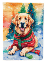 Load image into Gallery viewer, Golden Retriever Christmas House Flag