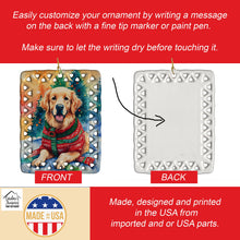 Load image into Gallery viewer, Golden Retriever Christmas Porcelain Ornament