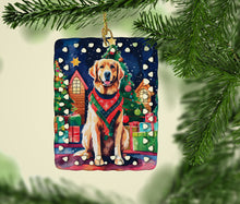 Load image into Gallery viewer, Golden Retriever Christmas Porcelain Ornament