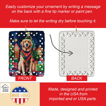 Load image into Gallery viewer, Golden Retriever Christmas Porcelain Ornament