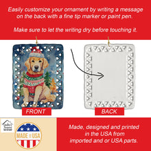 Load image into Gallery viewer, Golden Retriever Christmas Porcelain Ornament