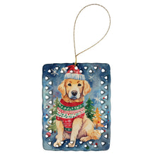 Load image into Gallery viewer, Golden Retriever Christmas Porcelain Ornament